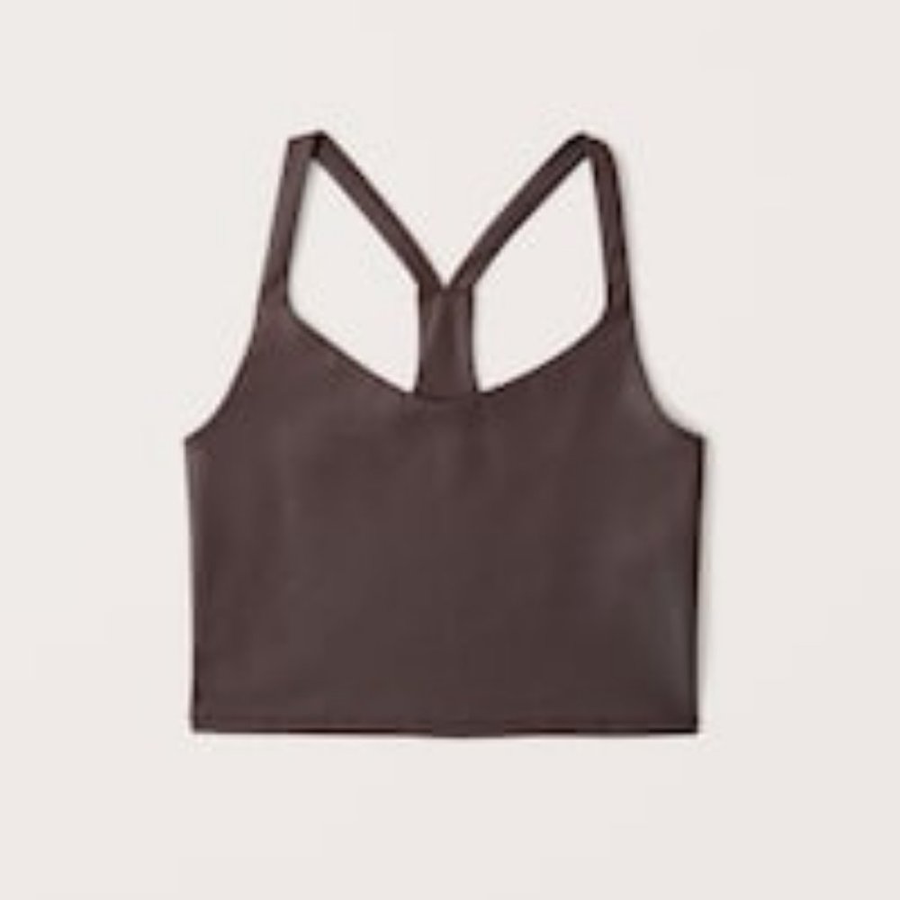 Abercrombie & Fitch Racerback Workout Tank, DARK OLIVE GREEN